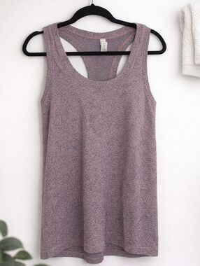 Athleta Heathered Mauve and Gray Racerback Tank Size XL